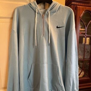 Nike Men’s Light Blue Waffle Half-Zip Hoodie
